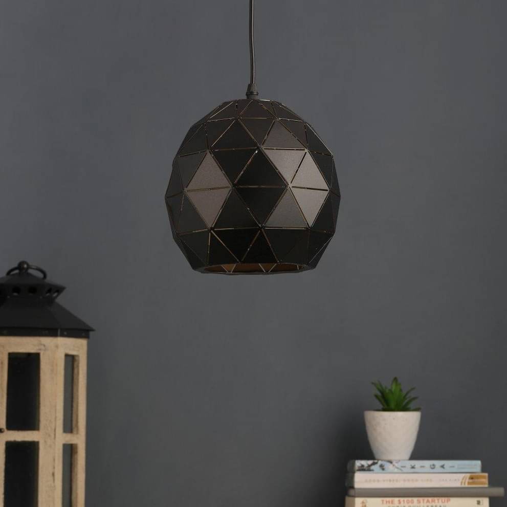 Black Gold Metal Hanging Light Without Bulb