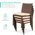 Stackable Outdoor Patio Wicker 4 Chairs Set - top_view