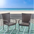 Wicker Stacking Chairs with Handle (Set of 2) - photo