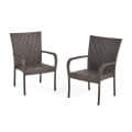 Wicker Stacking Chairs with Handle (Set of 2) - front_view