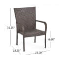 Wicker Stacking Chairs with Handle (Set of 2) - top_view