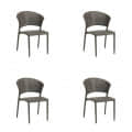 Wicker Made Stacking Chair Set of 4 - photo