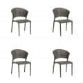 Wicker Made Stacking Chair Set of 4 - rear_view