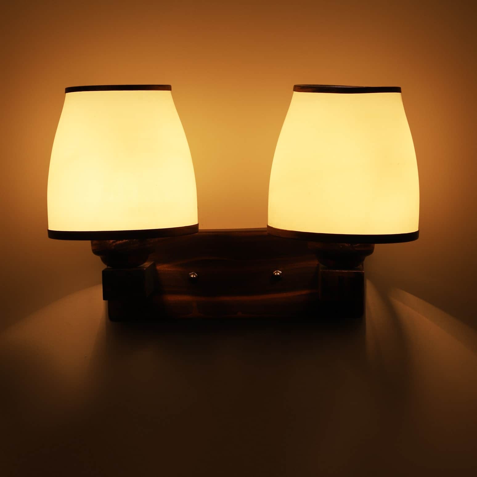 Wooden Metal Wall Light- 2020-2W - without Bulb - rear_view