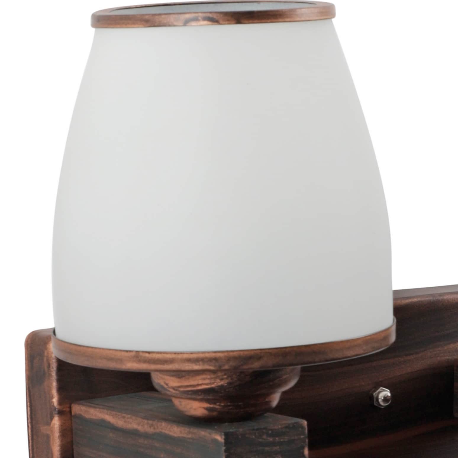 Wooden Metal Wall Light- 2020-2W - without Bulb - bottom_view
