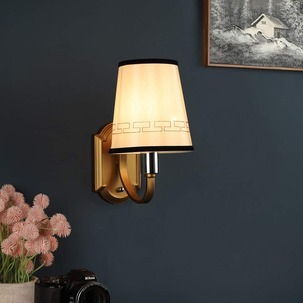 Gold Fabric Wall Sconces - photo