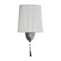 White Silver Fabric Wall Lights - S-125-1W - without Bulb - front_view
