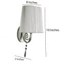 White Silver Fabric Wall Lights - S-125-1W - without Bulb - top_view