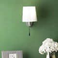 White Silver Fabric Wall Lights - S-125-1W - without Bulb - rear_view
