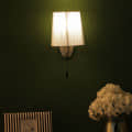 White Silver Fabric Wall Lights - S-125-1W - without Bulb - right_view
