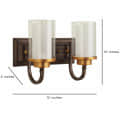 Brown Glass Wall Sconces - S-178-2W - without Bulb - rear_view