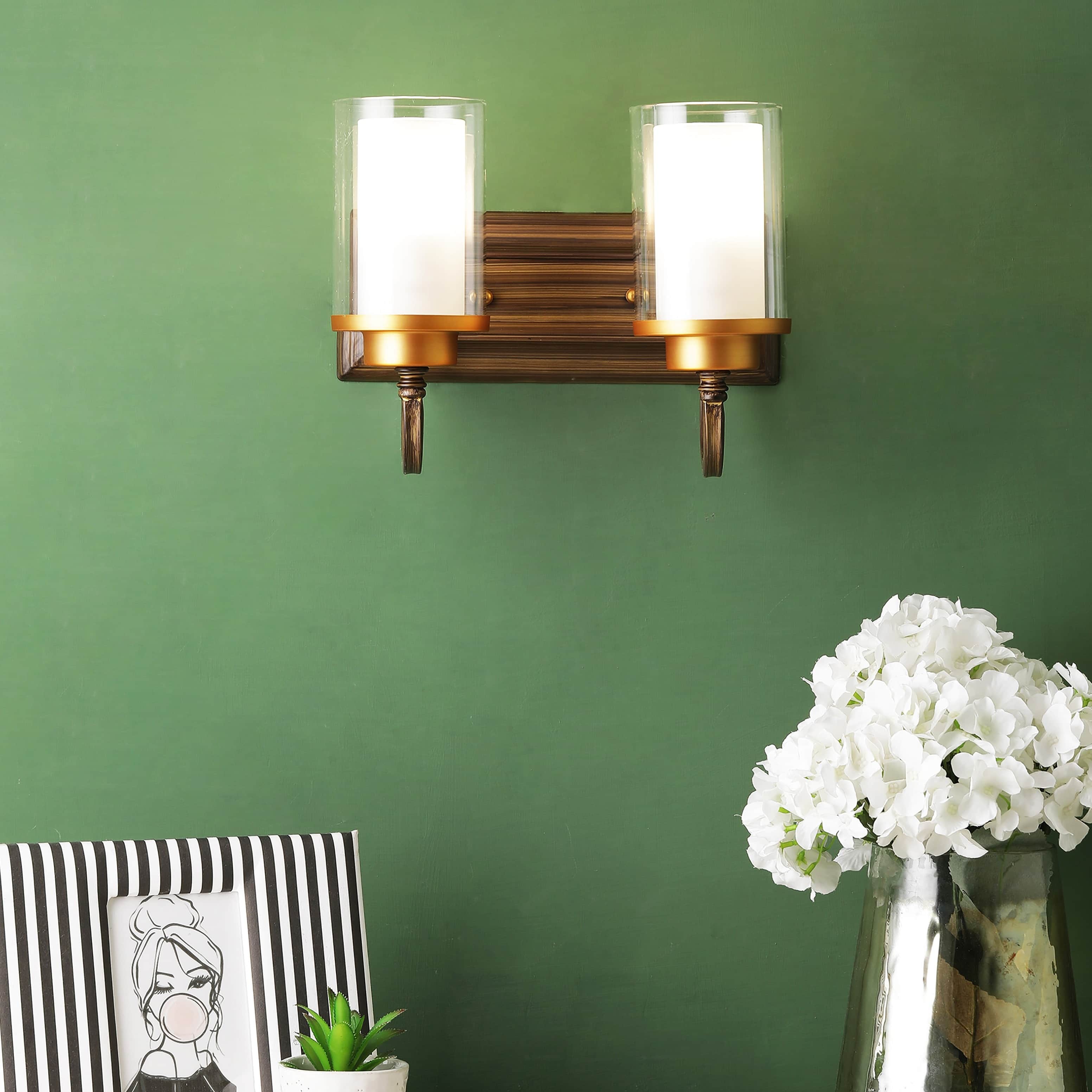 Brown Glass Wall Sconces - S-178-2W - without Bulb - left_view