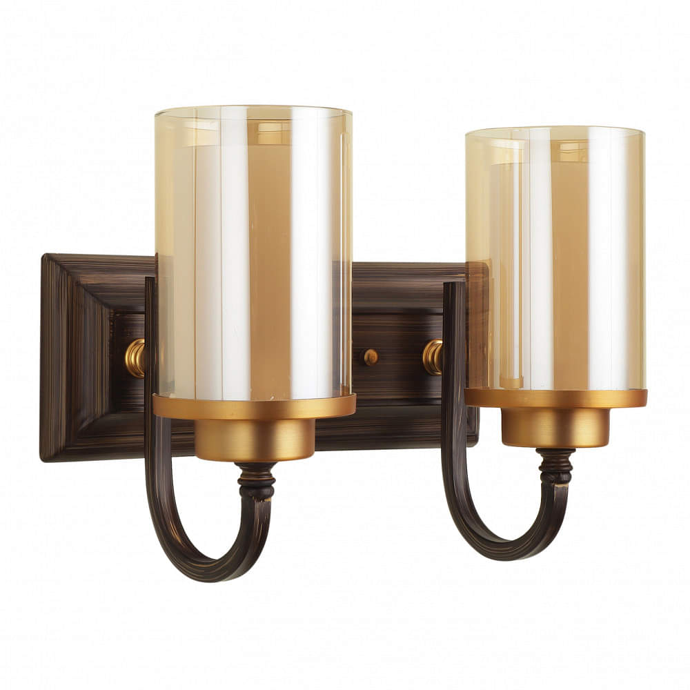 Brown Glass Wall Sconces - S-178A-2W - without Bulb - photo