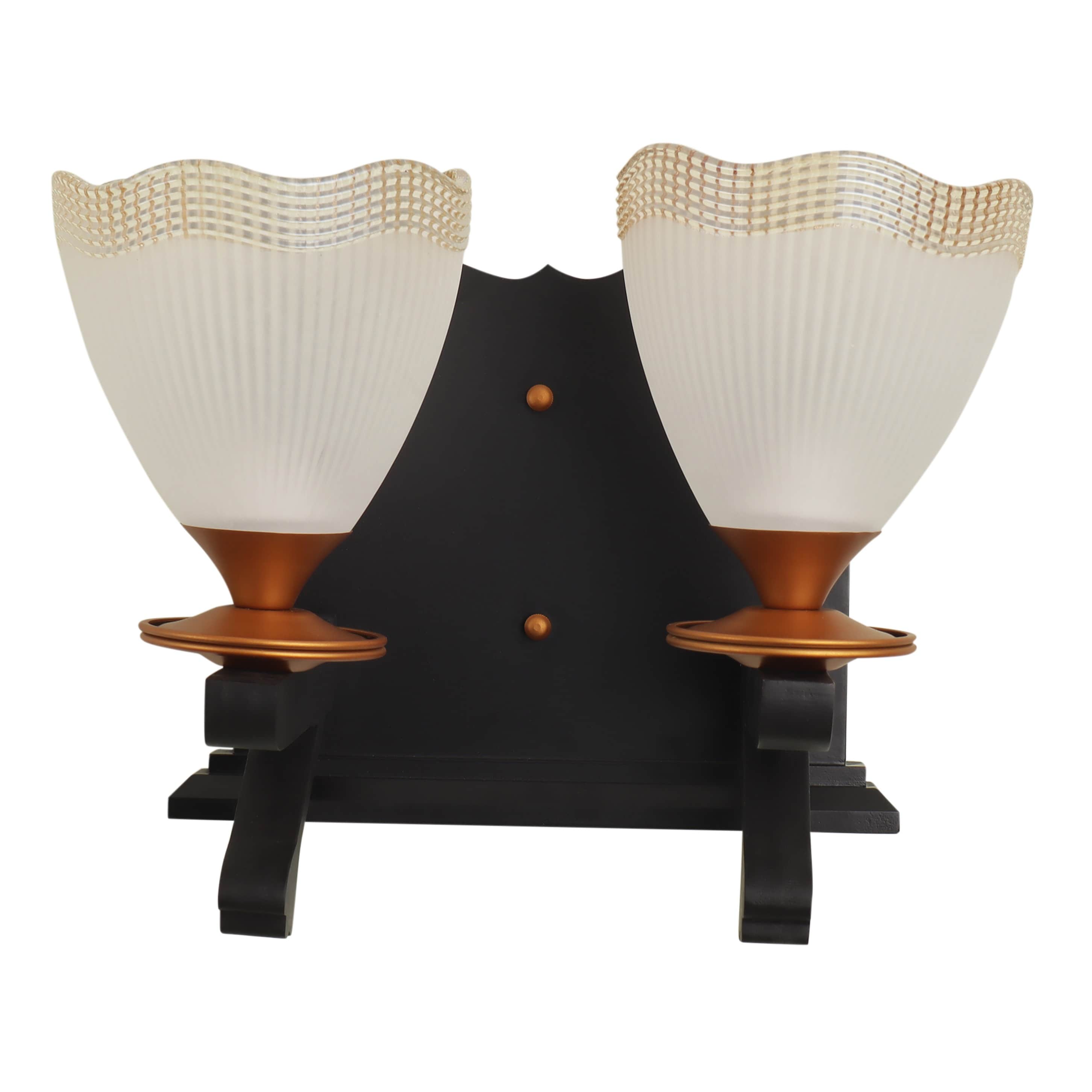 Black Glass Metal Wall Sconces  S-210-2W - without Bulb - front_view
