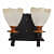 Black Glass Metal Wall Sconces  S-210-2W - without Bulb - front_view