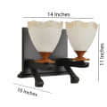 Black Glass Metal Wall Sconces  S-210-2W - without Bulb - top_view