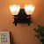 Black Glass Metal Wall Sconces  S-210-2W - without Bulb - rear_view