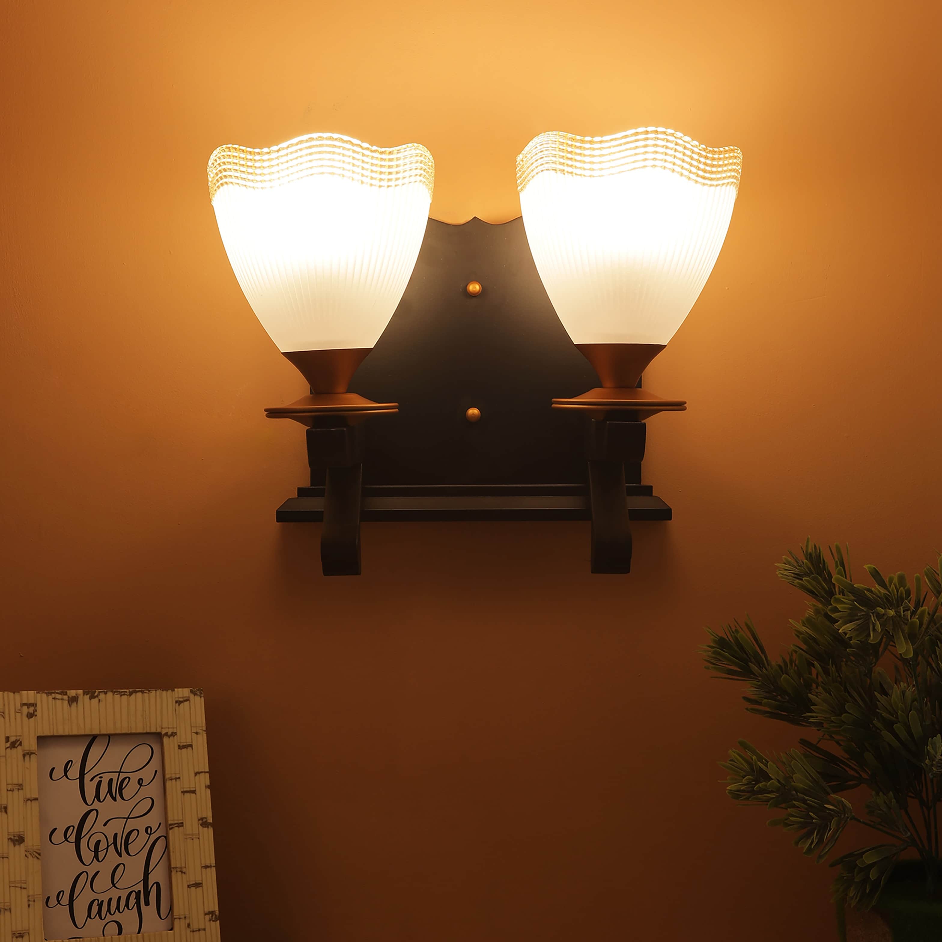 Black Glass Metal Wall Sconces  S-210-2W - without Bulb - right_view