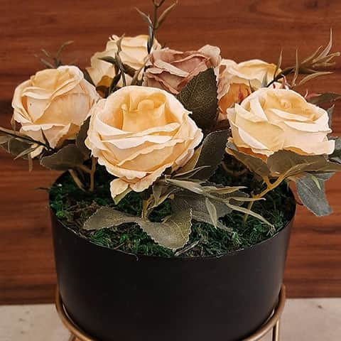 Indoor Metal Planter with Zig zag Stand - top_view