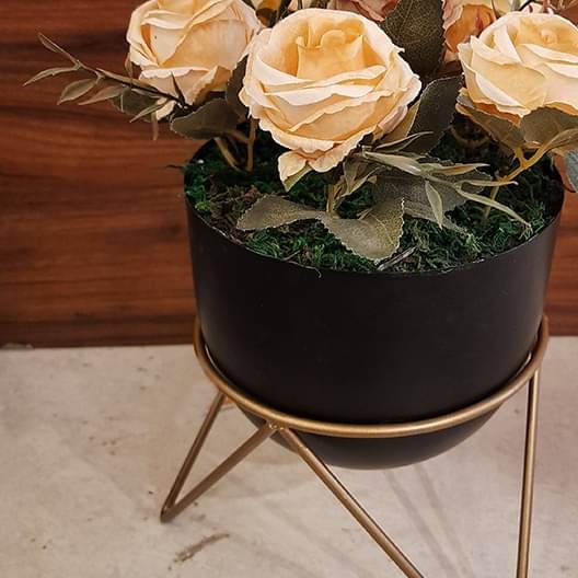 Indoor Metal Planter with Zig zag Stand