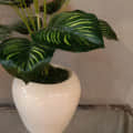 White Pot with Green Plant Planter - right_view
