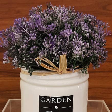 White Ceramic Small Planter with some flower