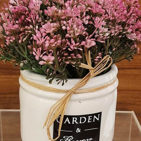 White Ceramic Small Flower Planter - rear_view