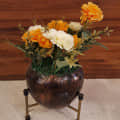 Small Metal Flower Stand Planter - photo