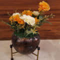 Small Metal Flower Stand Planter - front_view