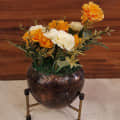 Small Metal Flower Stand Planter - rear_view