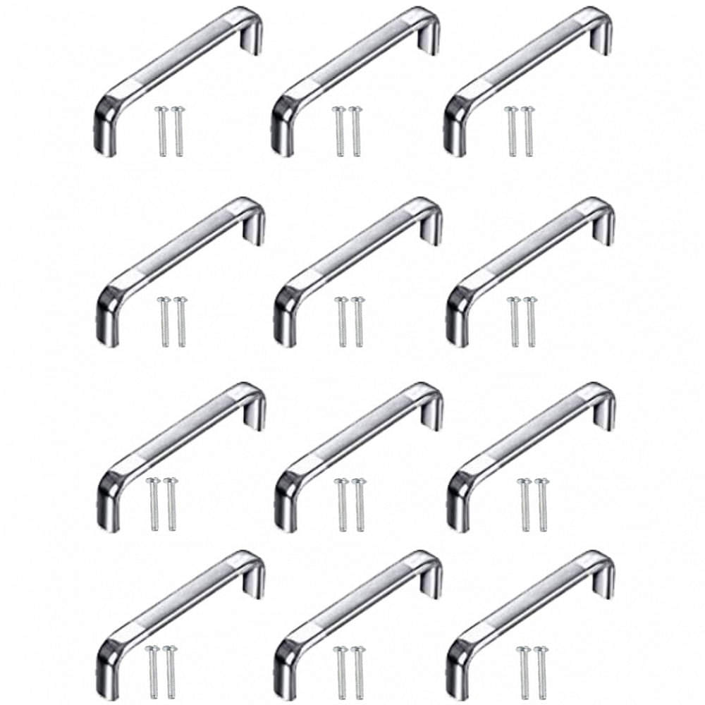 Stainless Steel Chrome Finish Oval D Drawer/Cabinet Handles (4 Inch) - photo