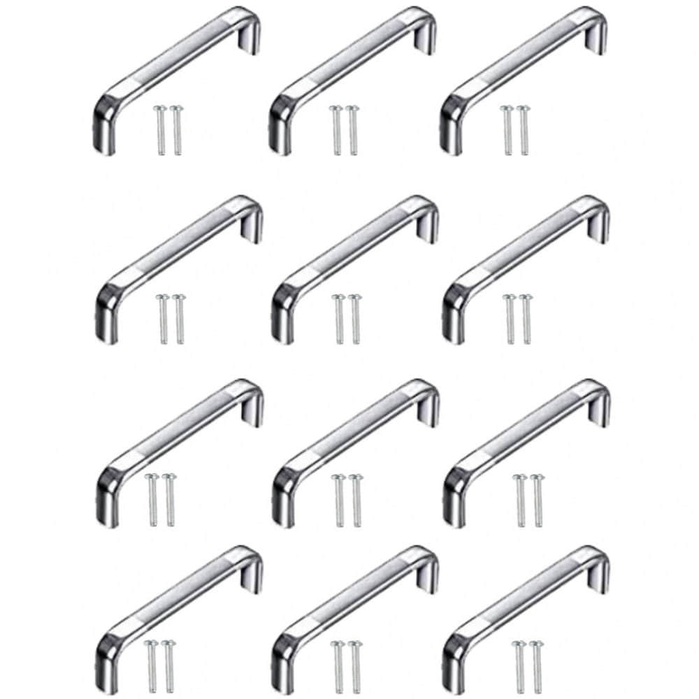Stainless Steel Chrome Finish Oval D Drawer/Cabinet Handles (4 Inch) - photo
