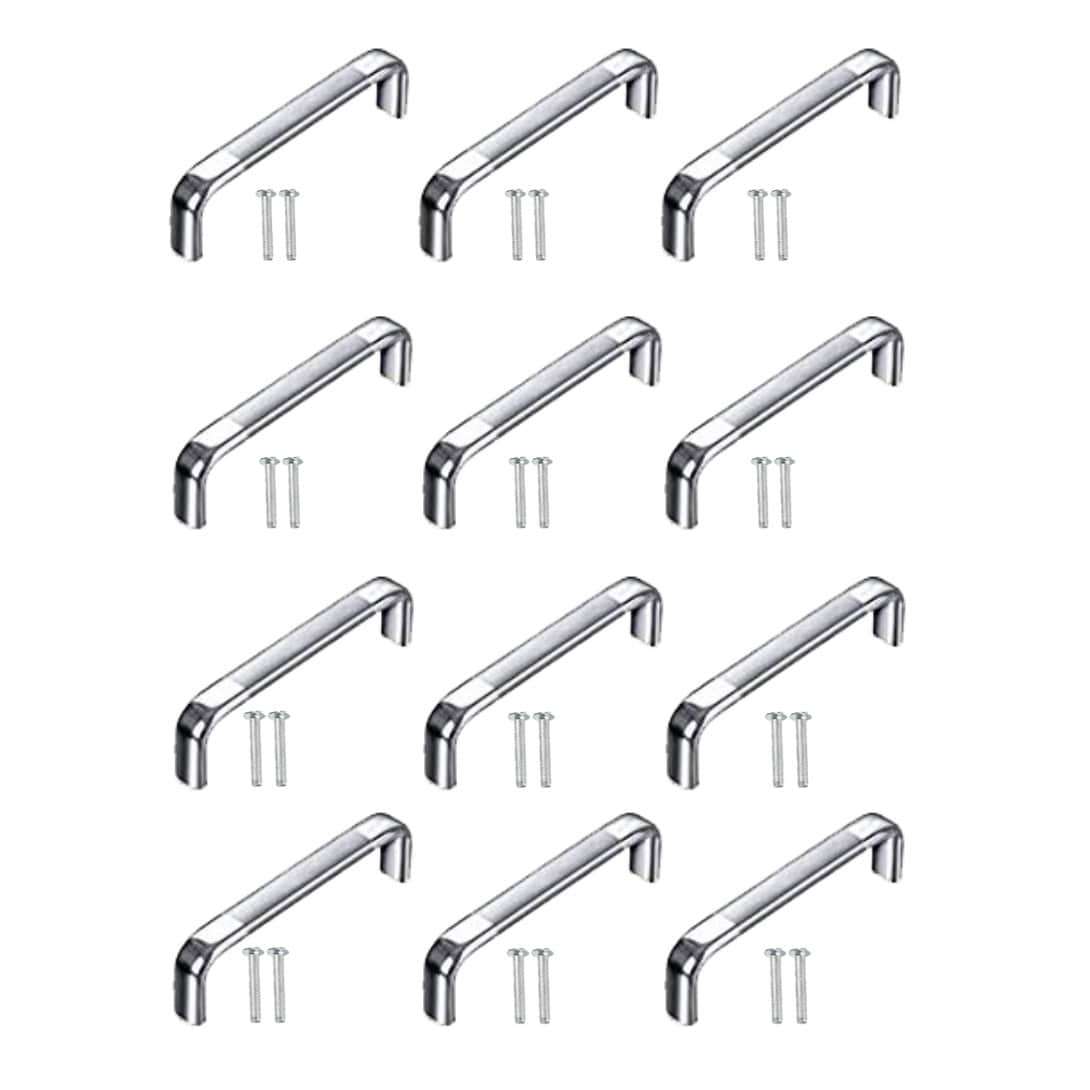 Stainless Steel Chrome Finish Oval D Drawer/Cabinet Handles (4 Inch) - front_view