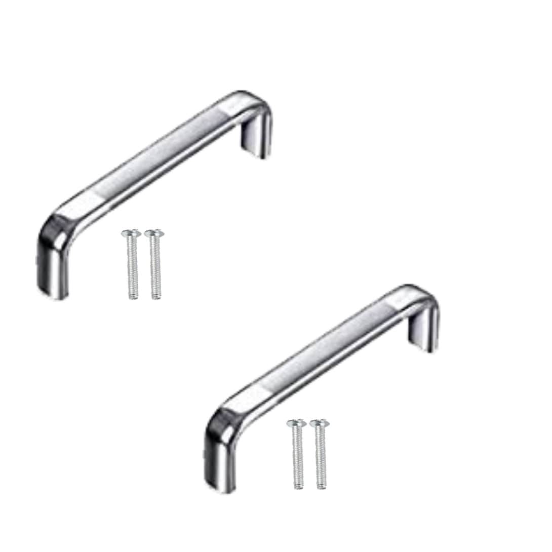 Stainless Steel Chrome Finish Oval D Drawer/Cabinet Handles (4 Inch) - top_view