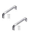 Stainless Steel Chrome Finish Oval D Drawer/Cabinet Handles (4 Inch) - top_view