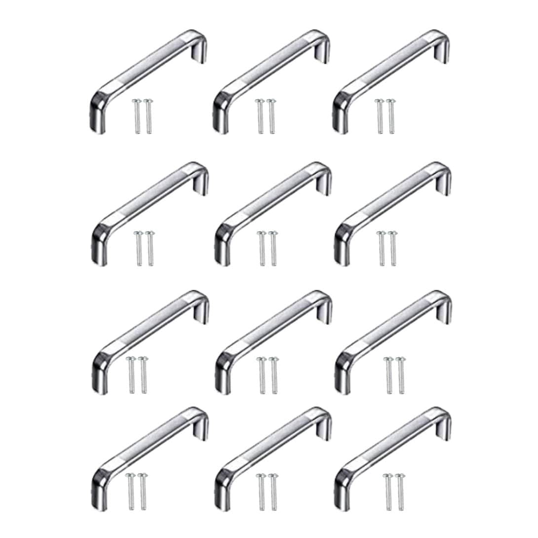 Stainless Steel Chrome Finish Oval D Drawer/Cabinet Handles (4 Inch) - rear_view