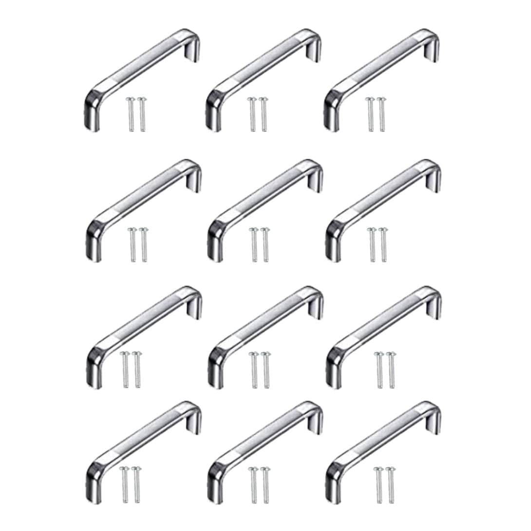 Stainless Steel Chrome Finish Oval D Drawer/Cabinet Handles (4 Inch) - left_view