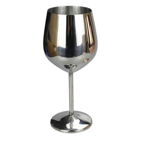 Stainless Steel Goblet Wine Glass (Set of 2).