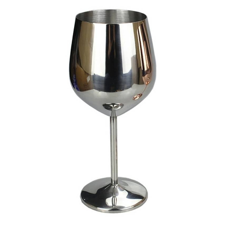 Stainless Steel Goblet Wine Glass (Set of 2).