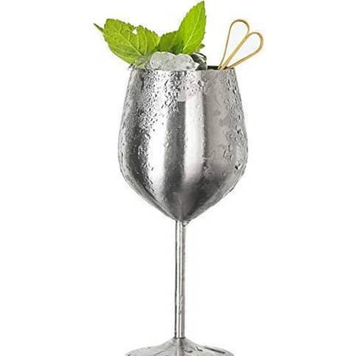 Stainless Steel Goblet Wine Glass (Set of 2).