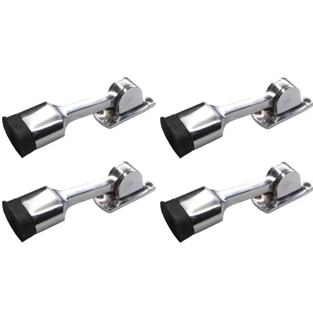 Silver Finish Aluminium Door Stopper 5" (Set of 4) - left_view
