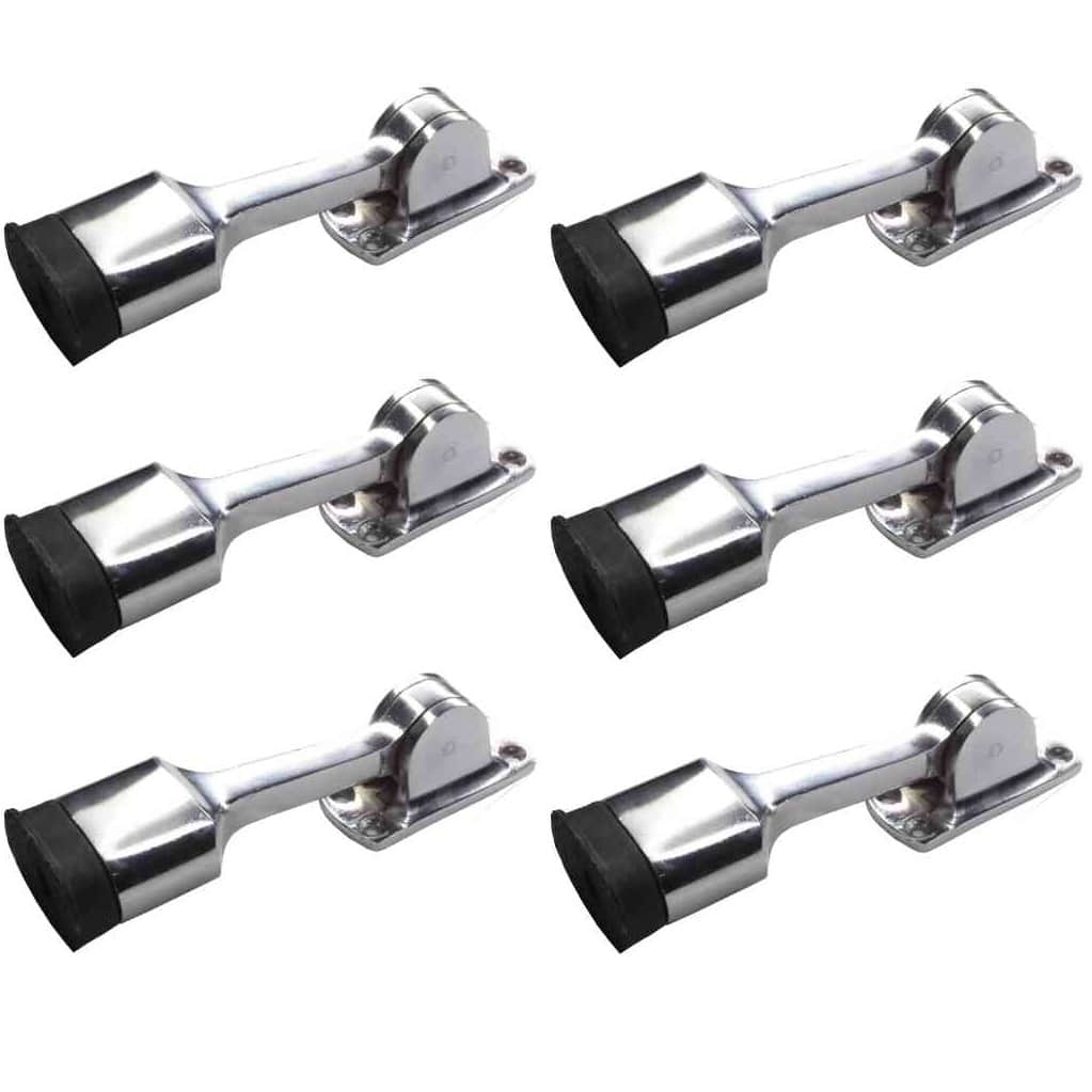 Silver Finish Aluminium Door Stopper 5" (Set of 6) - front_view