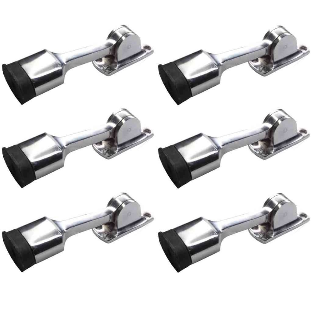 Silver Finish Aluminium Door Stopper 5" (Set of 6) - top_view
