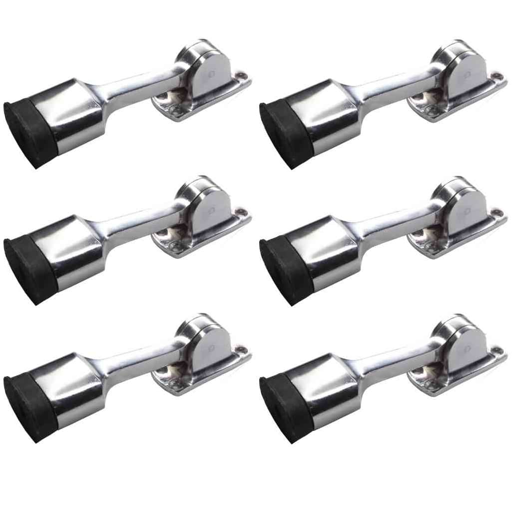 Silver Finish Aluminium Door Stopper 5" (Set of 6) - rear_view
