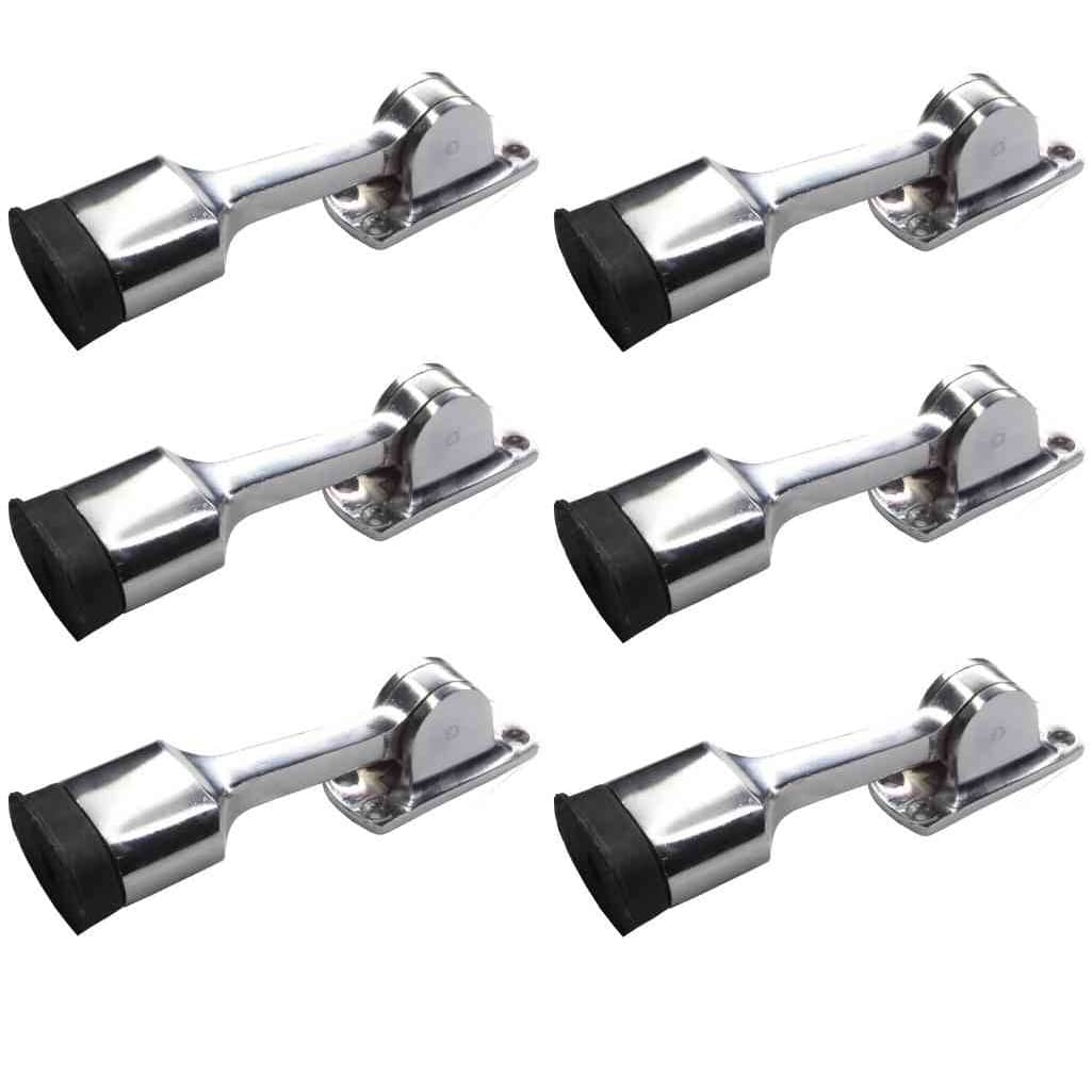 Silver Finish Aluminium Door Stopper 5" (Set of 6) - left_view