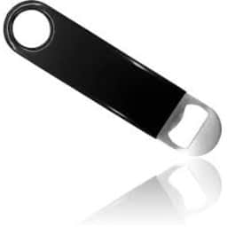 Vinyl Coated Bottle Opener- Black - top_view