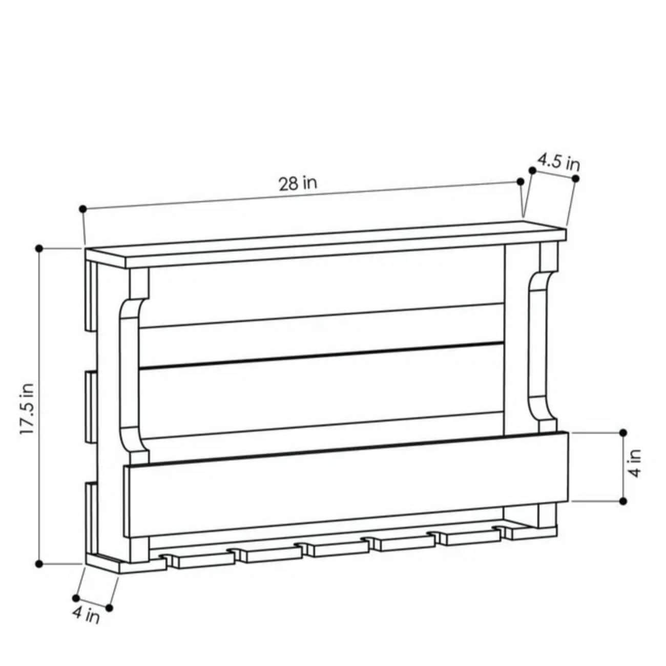 Bar Cabinet with 7 Glass Holder - rear_view