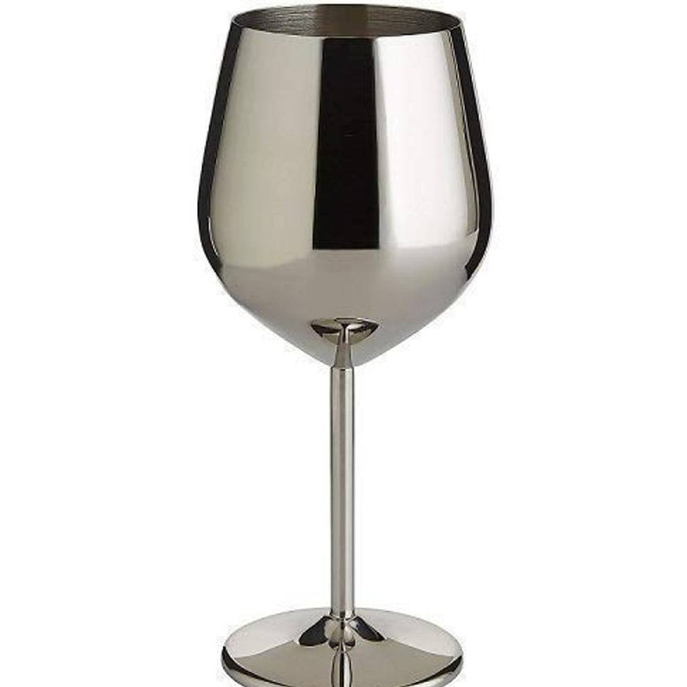 Stainless Steel Goblet Wine Glass (Set of 2).