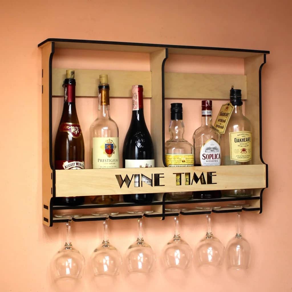 Modern Wall Mounted Wine Rack - left_view