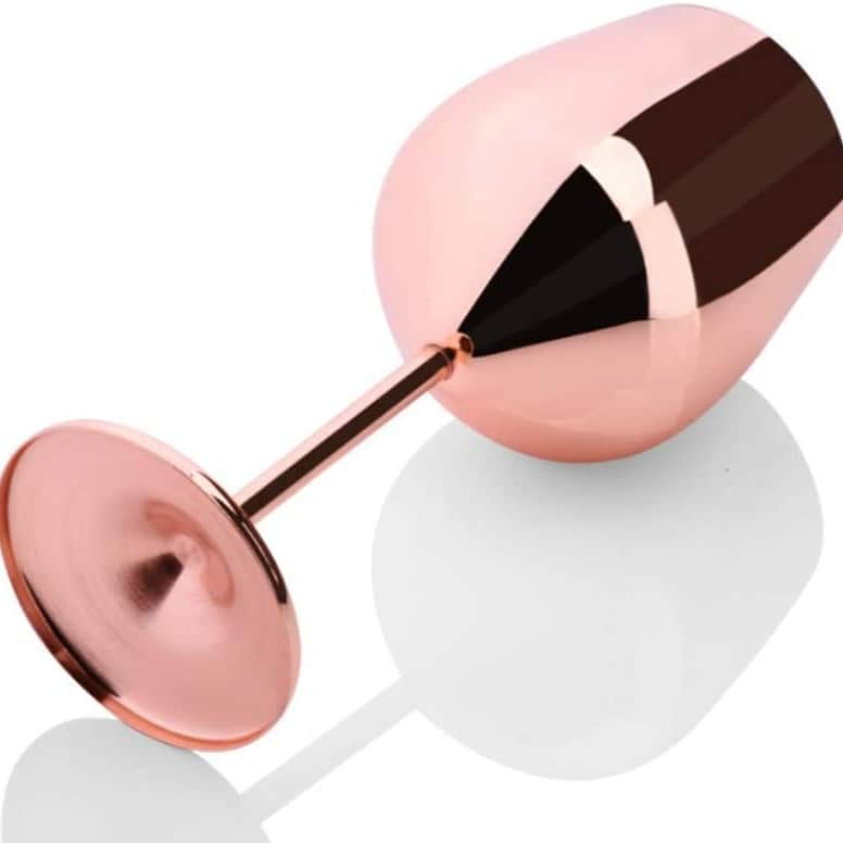 Copper Finish Stemmed Wine Glasses (Set of 2) - top_view